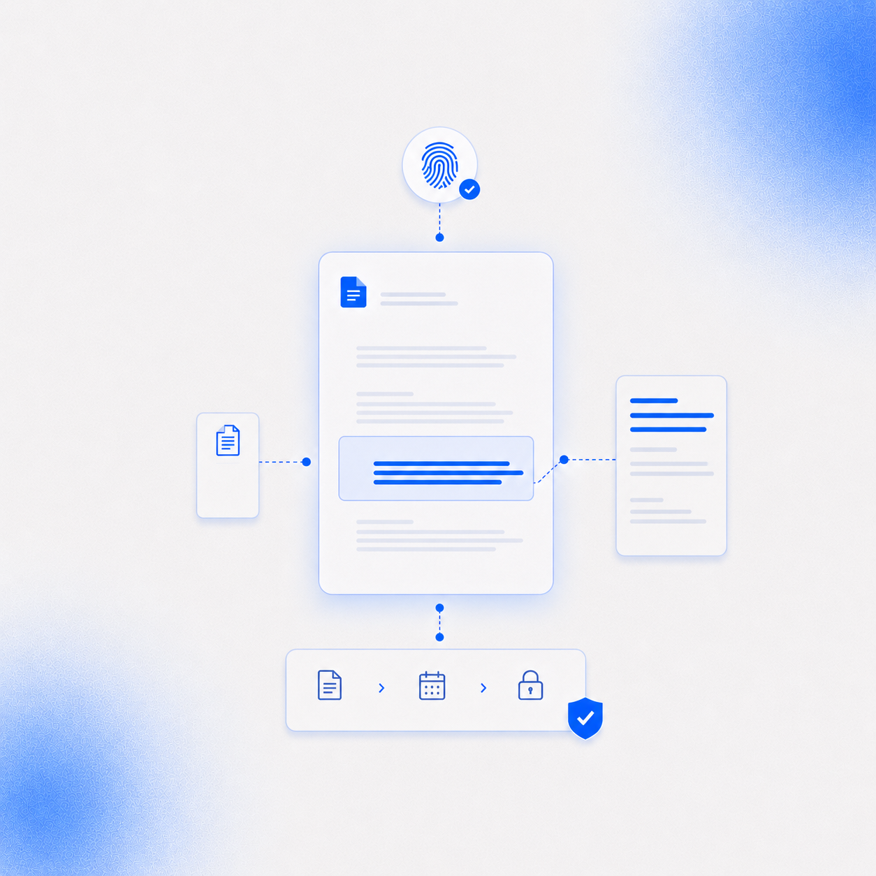 Clause-level citation diagram with section, page, lines, fingerprint, and immutable audit trail.